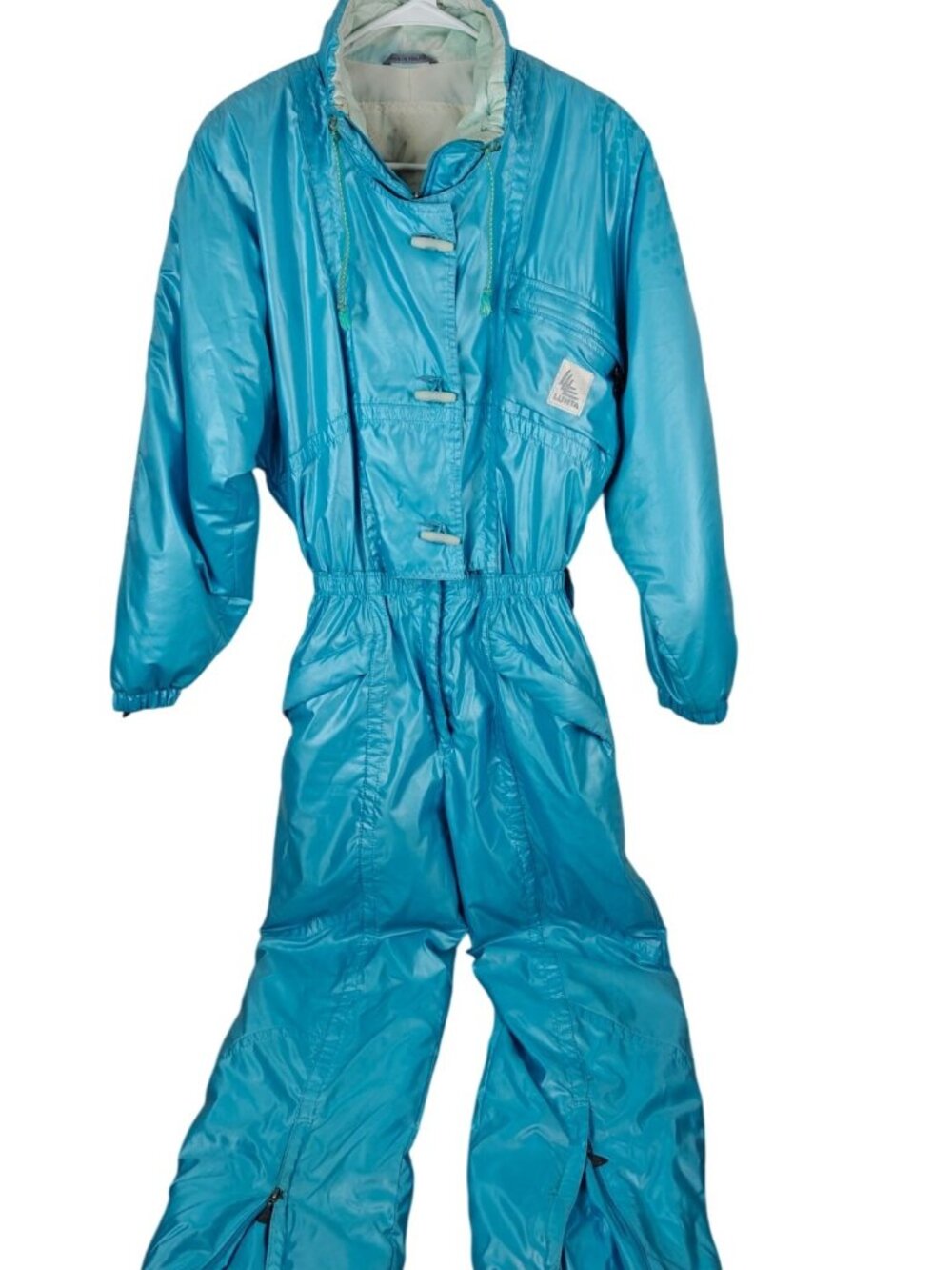 Vintage Luhta Ski Suit One Piece Snowsuit Snow Bunny Women's Insulated Teal 4